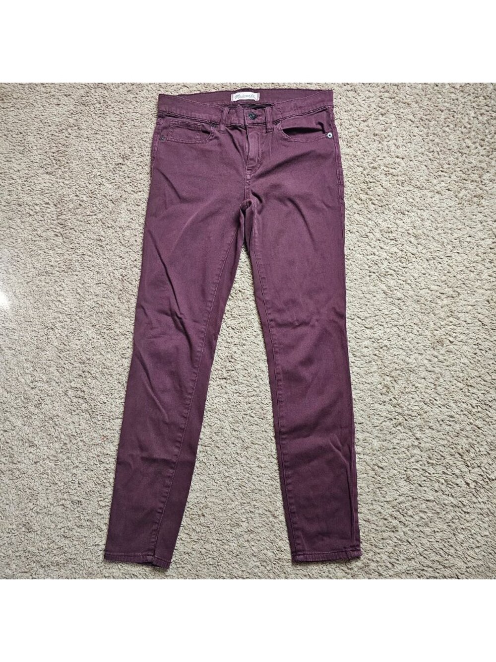Madewell Jeans Womens 27 28x27 Red Skinny Skinny Cotton Casual Pants
